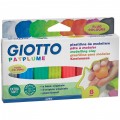 Пластилин "GIOTTO PATPLUME" 08 цветов, 200гр., флуоресцентные цвета, картон