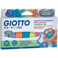 Пластилин "GIOTTO PATPLUME" 08 цветов, 200гр., пастельные цвета, картон
