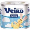 Бумага туалетная VEIRO Classic 2сл, 4рул/упак, белая