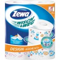 Полотенца бумажные ZEWA Wisch&Wed 2сл, 2рул/упак, белые, с рисунком